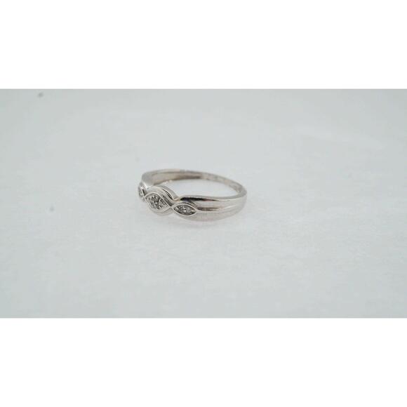 Estate Sale Diamond Wedding Band 10k White Gold Vintage Fine Jewelry - Picture 3 of 8